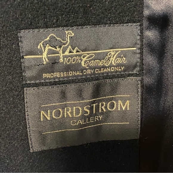 Vintage Camel Hair Opera Coat Black Fur Trimmed Overcoat Nordstrom Womens Medium - Picture 12 of 14